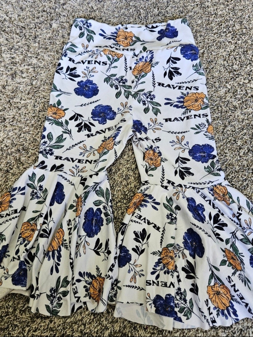 Ravens Floral Handmade Bell Bottoms
